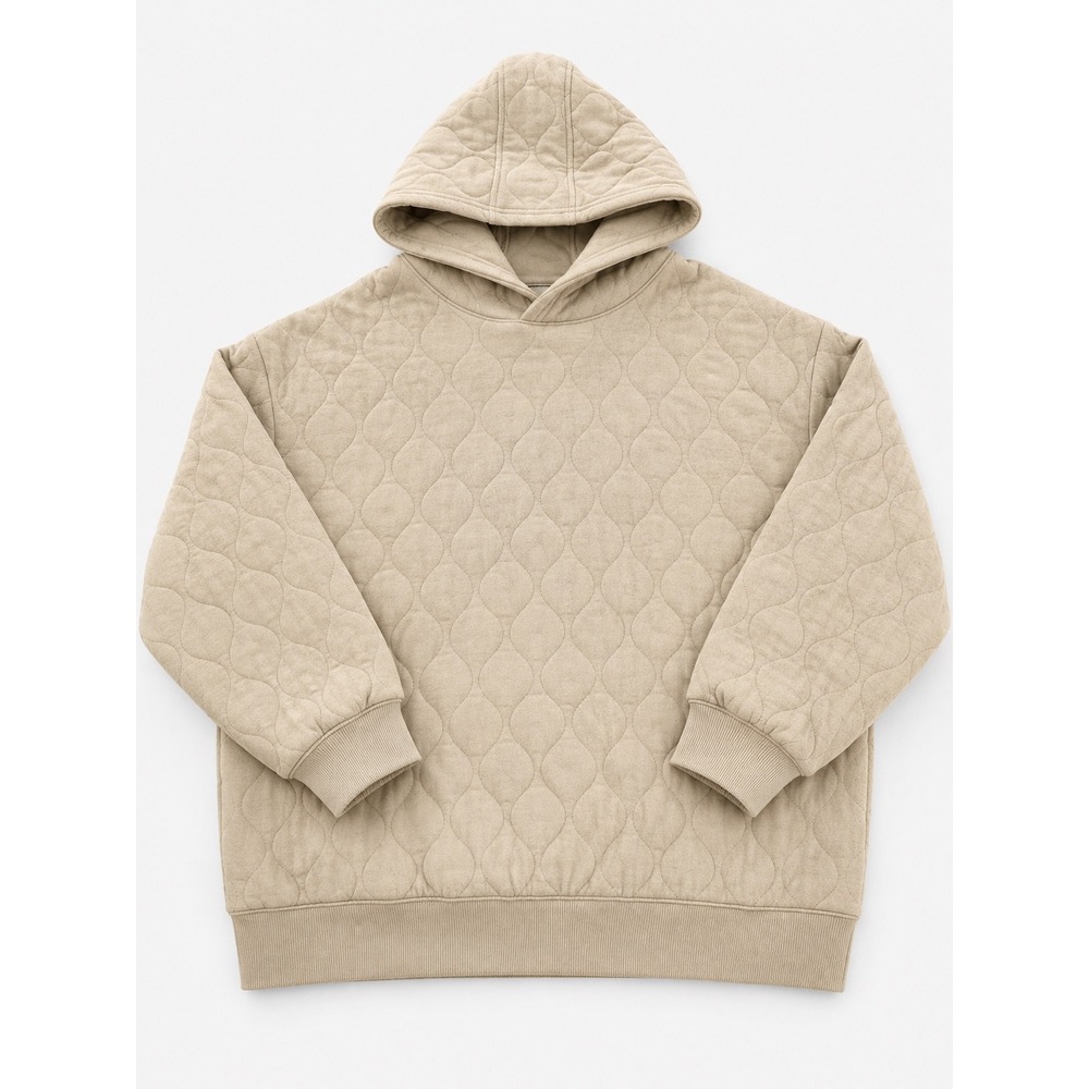 Old Navy Kids XL 14-16 Oversized Quilted Hoodie Tan Beige Sweatshirt Pullover